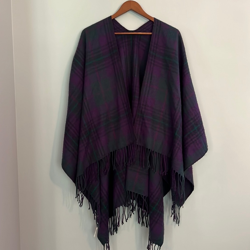 Purple and Green Plaid Shawl